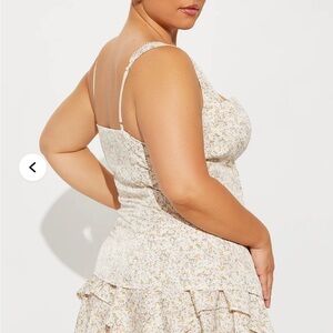 Fashion Nova Floral Mini Dress - Cream